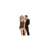 Robe sexy libertine noire en dentelle côtés ajourés 
